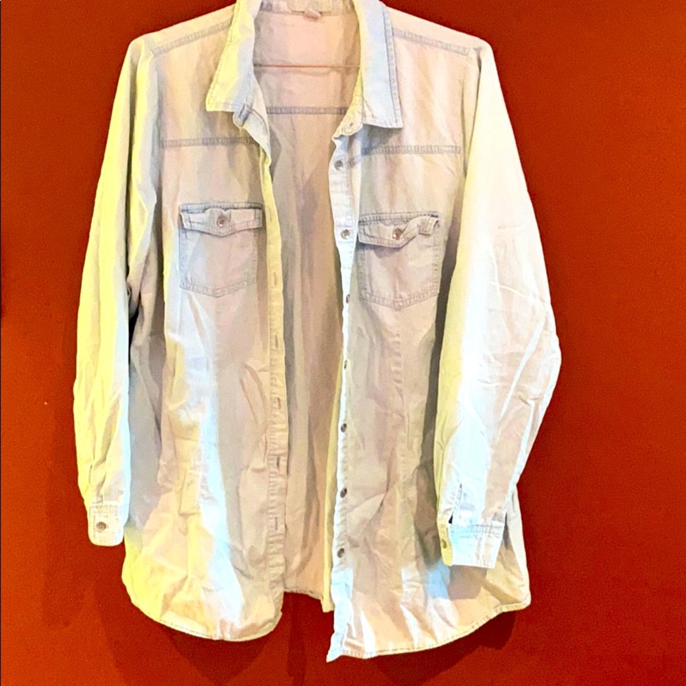 Oversized denim shirt
